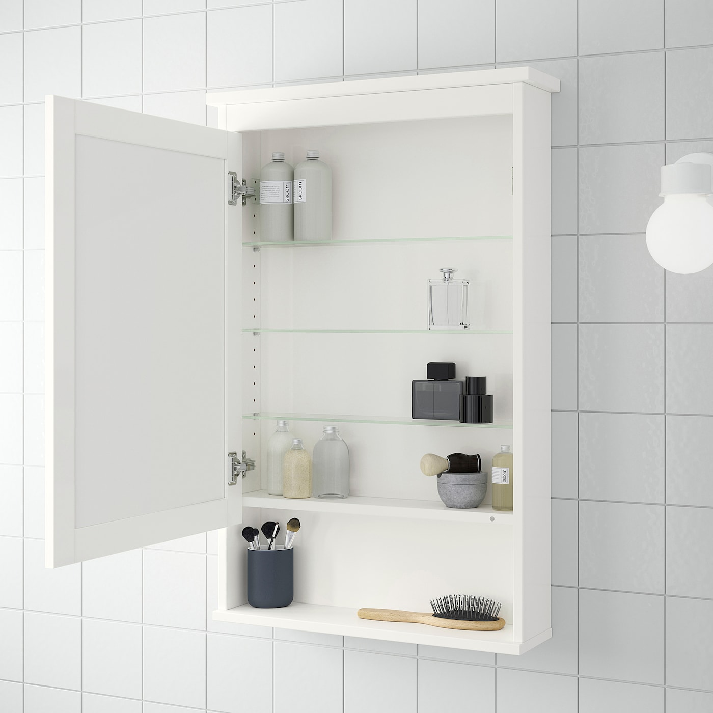 HEMNES 汉尼斯单门镜柜白色- IKEA