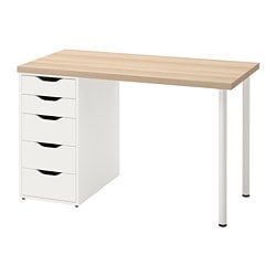 MÅLSKYTT 莫慧特/ ALEX 阿来斯书桌桦木/白色- IKEA