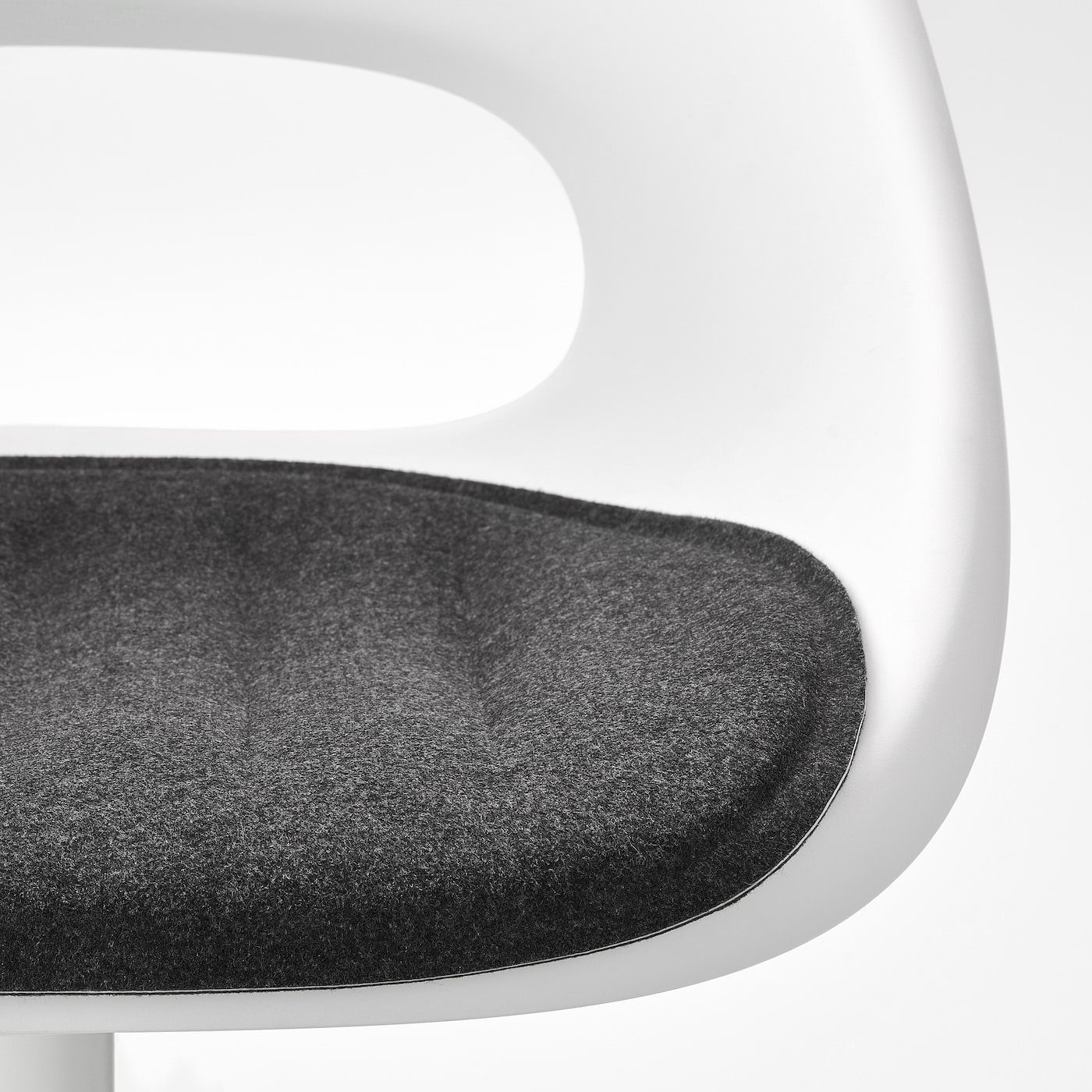 LOBERGET 洛贝里特/ MALSKÄR 马尔夏转椅+椅子垫白色/深灰色- IKEA