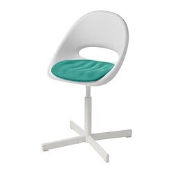 LOBERGET 洛贝里特/ SIBBEN 西本儿童书桌椅带座垫白色/天蓝色- IKEA