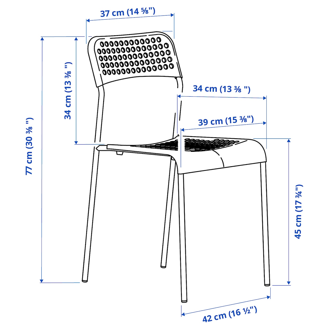SANDSBERG 桑德贝利/ ADDE 阿德一桌四椅黑色/黑色- IKEA
