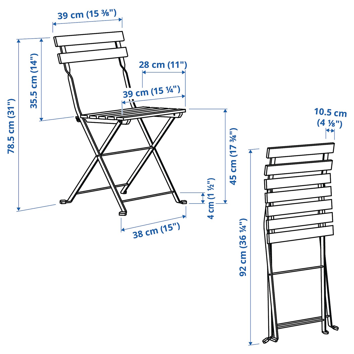 TÄRNÖ 塔尔诺椅子，户外可折叠白色/绿色- IKEA